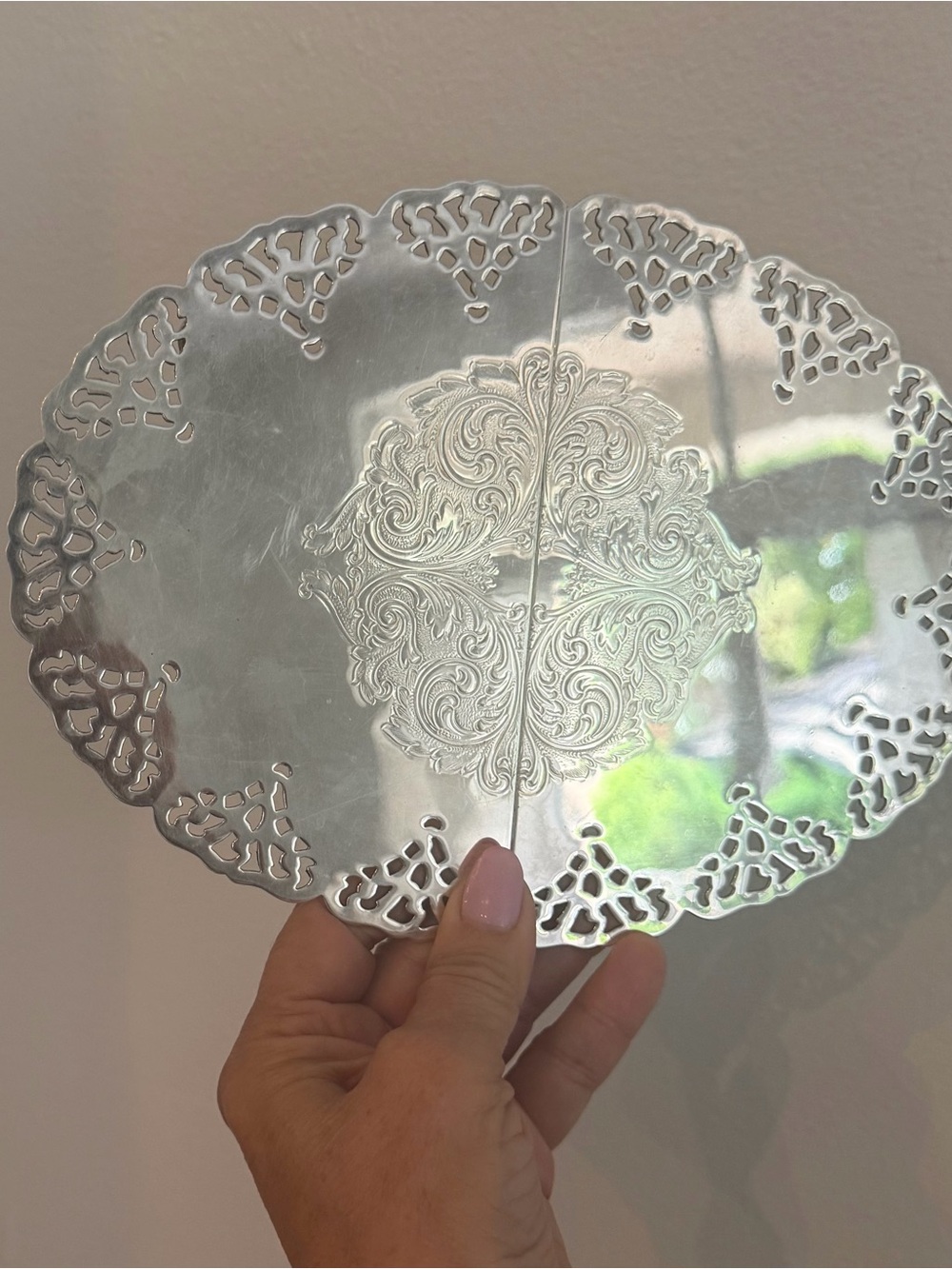 Vintage Oval Silver Plated Expandable Trivet